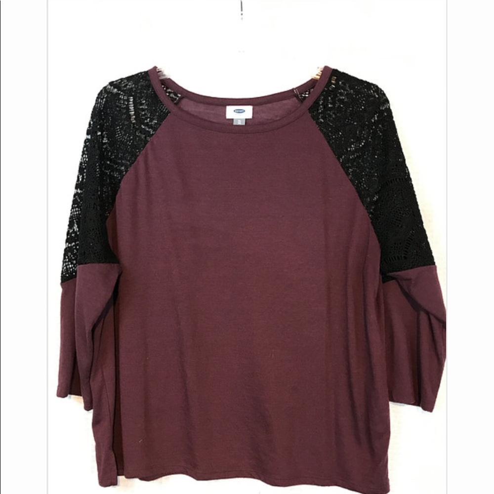 XXL Old Navy 3/4 Length Sleeve Maroon Top